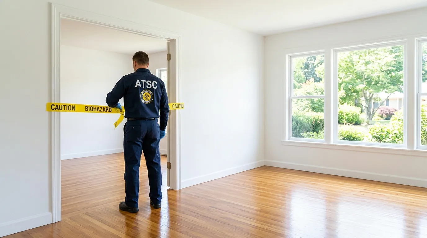 Certified biohazard cleanup crew performing Crime Scene Cleanup in King